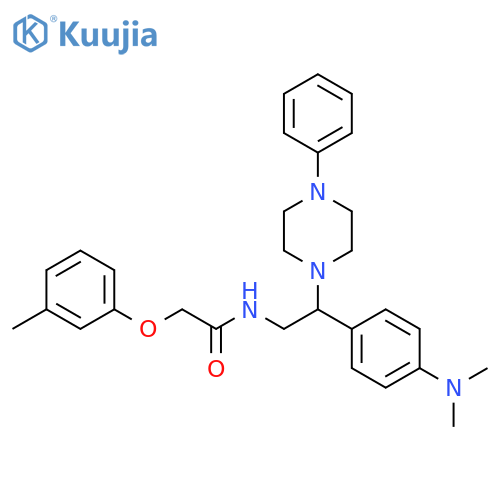 N-{2-4-(dimethylamino)phenyl-2-(4-phenylpiperazin-1-yl)ethyl}-2-(3-methylphenoxy)acetamide structure