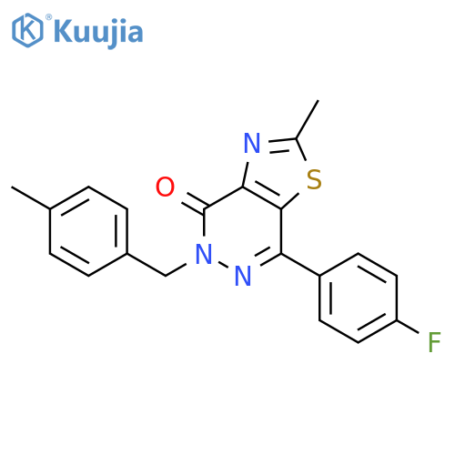 7-(4-fluorophenyl)-2-methyl-5-(4-methylphenyl)methyl-4H,5H-1,3thiazolo4,5-dpyridazin-4-one structure