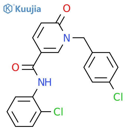 N-(2-chlorophenyl)-1-(4-chlorophenyl)methyl-6-oxo-1,6-dihydropyridine-3-carboxamide structure