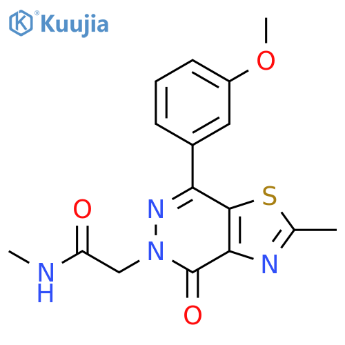 2-7-(3-methoxyphenyl)-2-methyl-4-oxo-4H,5H-1,3thiazolo4,5-dpyridazin-5-yl-N-methylacetamide structure