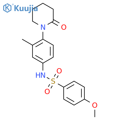 4-methoxy-N-3-methyl-4-(2-oxopiperidin-1-yl)phenylbenzene-1-sulfonamide structure