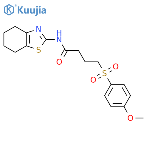 4-(4-methoxybenzenesulfonyl)-N-(4,5,6,7-tetrahydro-1,3-benzothiazol-2-yl)butanamide structure
