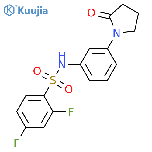 2,4-difluoro-N-3-(2-oxopyrrolidin-1-yl)phenylbenzene-1-sulfonamide structure
