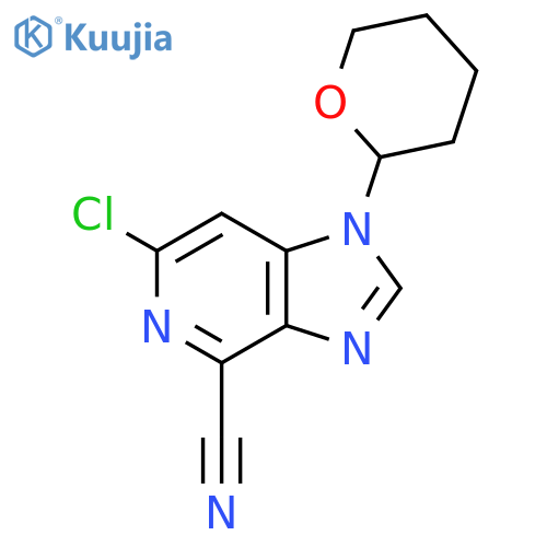 6-Chloro-1-(tetrahydro-2H-pyran-2-yl)-1H-imidazo[4,5-c]pyridine-4-carbonitrile structure