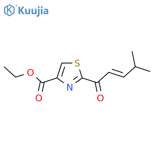 Ethyl 2-((E)-4-methylpent-2-enoyl)thiazole-4-carboxylate structure