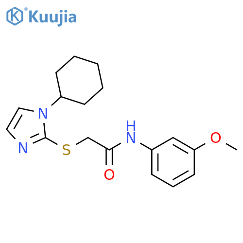 2-(1-cyclohexyl-1H-imidazol-2-yl)sulfanyl-N-(3-methoxyphenyl)acetamide structure