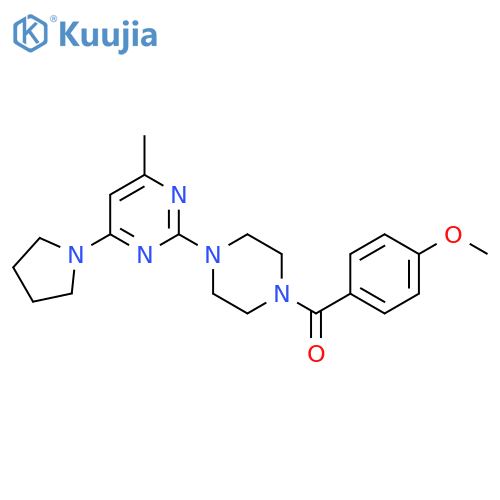 2-4-(4-methoxybenzoyl)piperazin-1-yl-4-methyl-6-(pyrrolidin-1-yl)pyrimidine structure