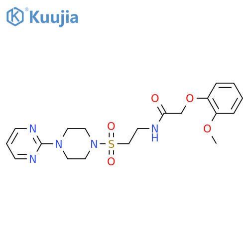 2-(2-methoxyphenoxy)-N-(2-{4-(pyrimidin-2-yl)piperazin-1-ylsulfonyl}ethyl)acetamide structure