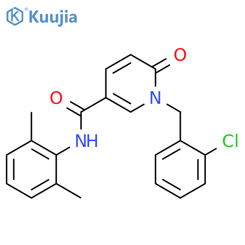 1-(2-chlorophenyl)methyl-N-(2,6-dimethylphenyl)-6-oxo-1,6-dihydropyridine-3-carboxamide structure