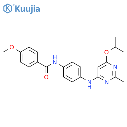 4-methoxy-N-(4-{2-methyl-6-(propan-2-yloxy)pyrimidin-4-ylamino}phenyl)benzamide structure
