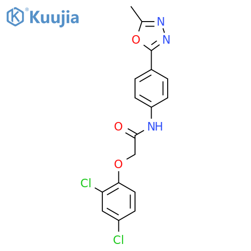 2-(2,4-dichlorophenoxy)-N-4-(5-methyl-1,3,4-oxadiazol-2-yl)phenylacetamide structure