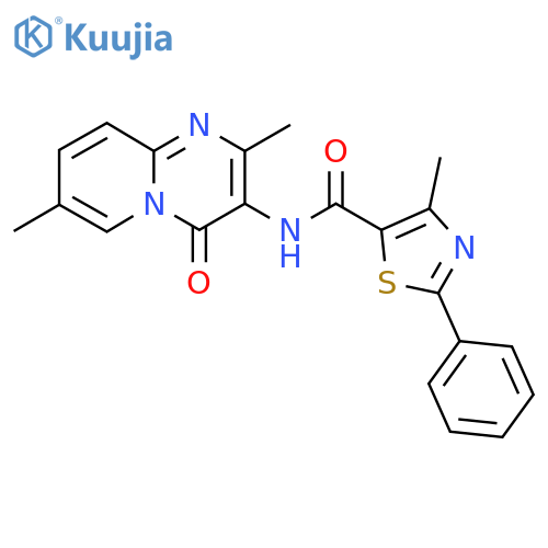 N-{2,7-dimethyl-4-oxo-4H-pyrido1,2-apyrimidin-3-yl}-4-methyl-2-phenyl-1,3-thiazole-5-carboxamide structure