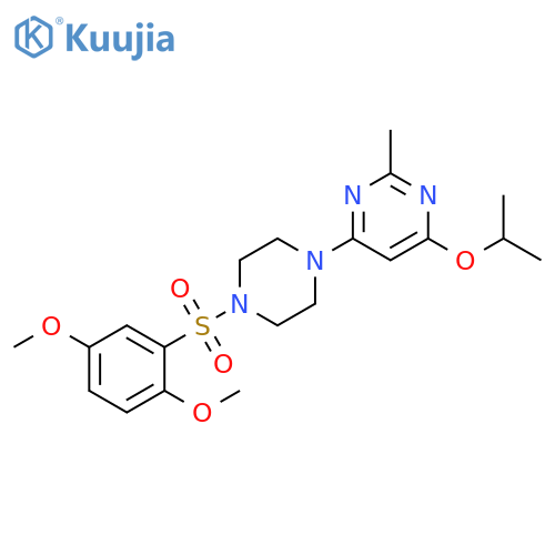 4-4-(2,5-dimethoxybenzenesulfonyl)piperazin-1-yl-2-methyl-6-(propan-2-yloxy)pyrimidine structure