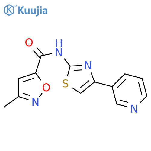 3-methyl-N-4-(pyridin-3-yl)-1,3-thiazol-2-yl-1,2-oxazole-5-carboxamide structure