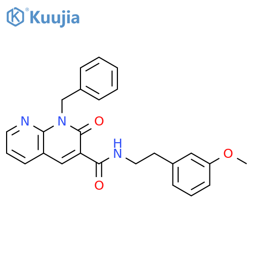 1-benzyl-N-2-(3-methoxyphenyl)ethyl-2-oxo-1,2-dihydro-1,8-naphthyridine-3-carboxamide structure