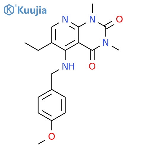 6-ethyl-5-{(4-methoxyphenyl)methylamino}-1,3-dimethyl-1H,2H,3H,4H-pyrido2,3-dpyrimidine-2,4-dione structure