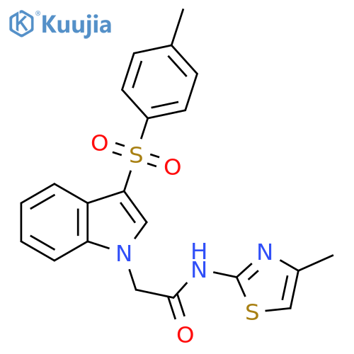 N-(4-methyl-1,3-thiazol-2-yl)-2-3-(4-methylbenzenesulfonyl)-1H-indol-1-ylacetamide structure