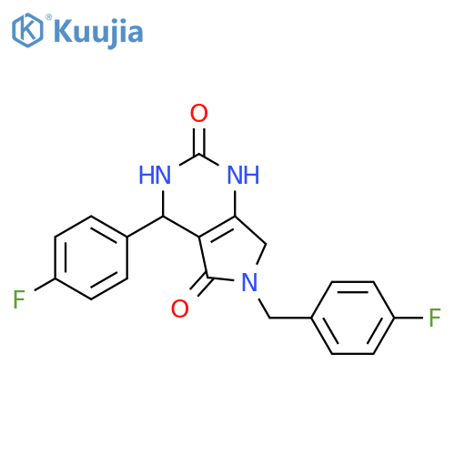 4-(4-fluorophenyl)-6-(4-fluorophenyl)methyl-1H,2H,3H,4H,5H,6H,7H-pyrrolo3,4-dpyrimidine-2,5-dione structure