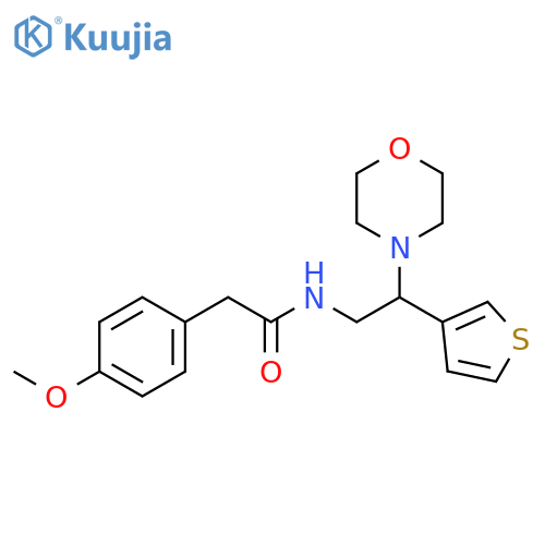 2-(4-methoxyphenyl)-N-2-(morpholin-4-yl)-2-(thiophen-3-yl)ethylacetamide structure