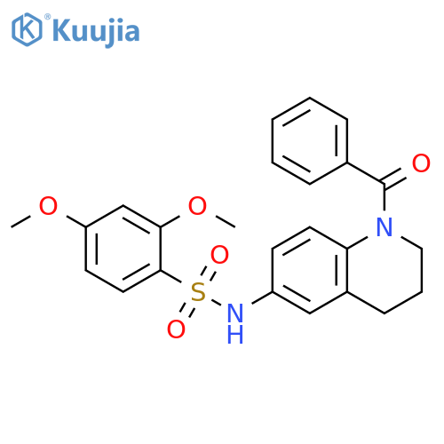 N-(1-benzoyl-1,2,3,4-tetrahydroquinolin-6-yl)-2,4-dimethoxybenzene-1-sulfonamide structure