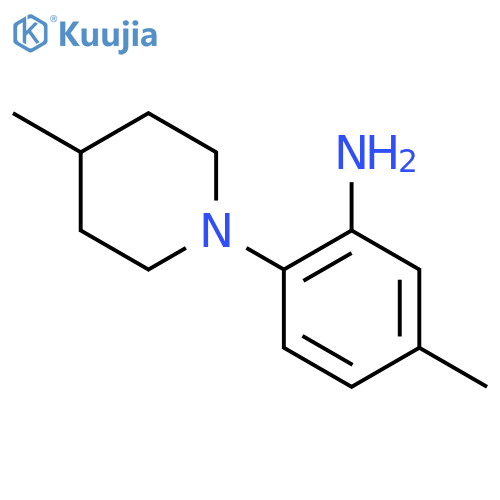5-Methyl-2-(4-methyl-1-piperidinyl)aniline structure