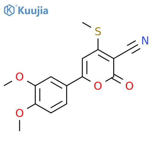 6-(3,4-Dimethoxy-phenyl)-4-methylsulfanyl-2-oxo-2H-pyran-3-carbonitrile structure