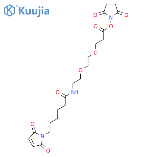 (2,5-Dioxopyrrolidin-1-yl) 3-[2-[2-[6-(2,5-dioxopyrrol-1-yl)hexanoylamino]ethoxy]ethoxy]propanoate structure