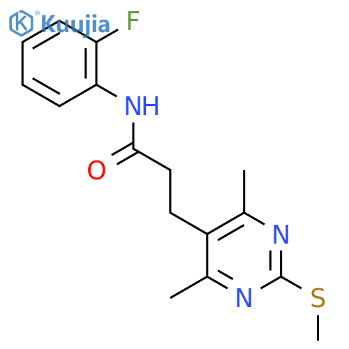 3-[4,6-dimethyl-2-(methylsulfanyl)pyrimidin-5-yl]-N-(2-fluorophenyl)propanamide structure
