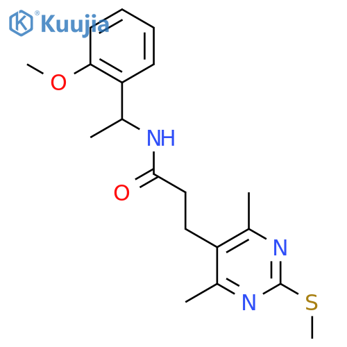 3-[4,6-dimethyl-2-(methylsulfanyl)pyrimidin-5-yl]-N-[1-(2-methoxyphenyl)ethyl]propanamide structure