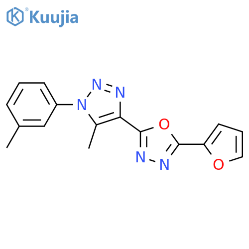 2-(furan-2-yl)-5-5-methyl-1-(3-methylphenyl)-1H-1,2,3-triazol-4-yl-1,3,4-oxadiazole structure