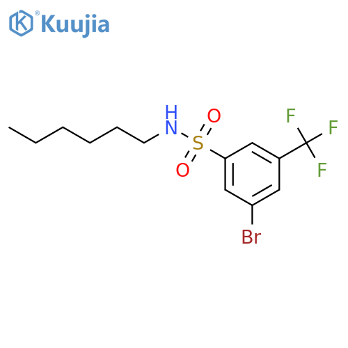 3-Bromo-N-hexyl-5-(trifluoromethyl)benzenesulfonamide structure