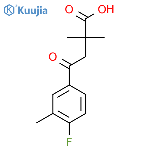 2,2-Dimethyl-4-(4-fluoro-3-methylphenyl)-4-oxobutyric acid structure