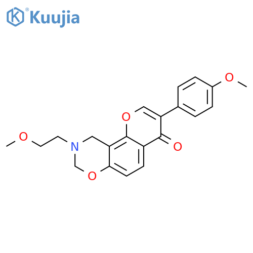 9-(2-methoxyethyl)-3-(4-methoxyphenyl)-4H,8H,9H,10H-chromeno8,7-e1,3oxazin-4-one structure