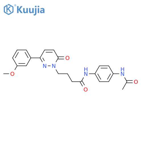 N-(4-acetamidophenyl)-4-3-(3-methoxyphenyl)-6-oxo-1,6-dihydropyridazin-1-ylbutanamide structure