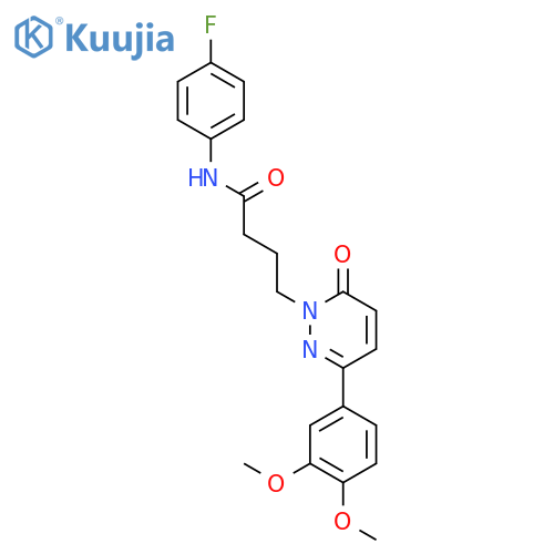 4-3-(3,4-dimethoxyphenyl)-6-oxo-1,6-dihydropyridazin-1-yl-N-(4-fluorophenyl)butanamide structure