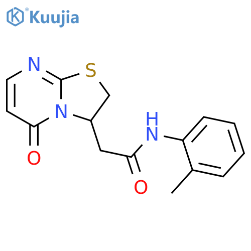 N-(2-methylphenyl)-2-{5-oxo-2H,3H,5H-1,3thiazolo3,2-apyrimidin-3-yl}acetamide structure