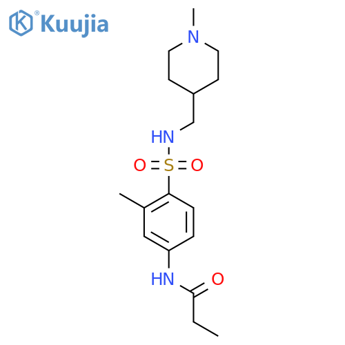 N-(3-methyl-4-{(1-methylpiperidin-4-yl)methylsulfamoyl}phenyl)propanamide structure