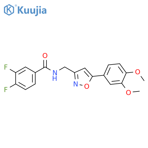 N-{5-(3,4-dimethoxyphenyl)-1,2-oxazol-3-ylmethyl}-3,4-difluorobenzamide structure