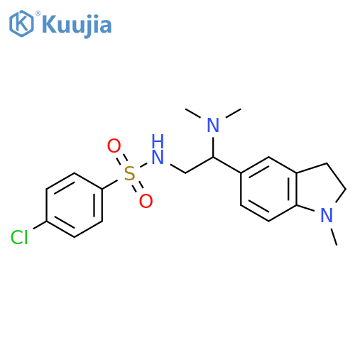 4-chloro-N-2-(dimethylamino)-2-(1-methyl-2,3-dihydro-1H-indol-5-yl)ethylbenzene-1-sulfonamide structure