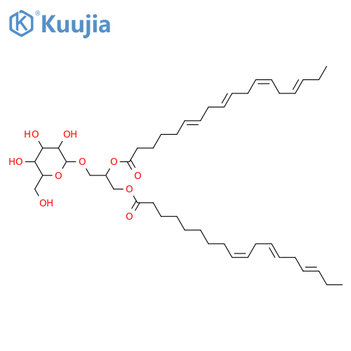 Glycerol 1,2-dialkanoates; Glycerol 1-(9Z,12Z,15Z-octadecatrienoate) 2-(6Z,9Z,12Z,15Z-octadecatetraenoate), 3-O-β-D-Galactopyranoside(2S-) structure