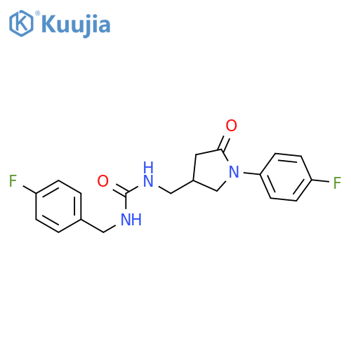 3-{1-(4-fluorophenyl)-5-oxopyrrolidin-3-ylmethyl}-1-(4-fluorophenyl)methylurea structure