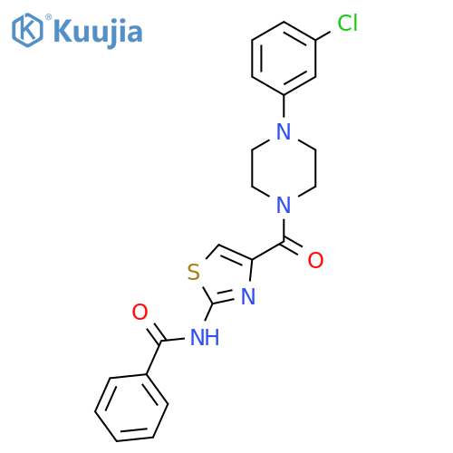N-{4-4-(3-chlorophenyl)piperazine-1-carbonyl-1,3-thiazol-2-yl}benzamide structure