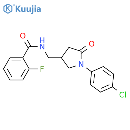 N-{1-(4-chlorophenyl)-5-oxopyrrolidin-3-ylmethyl}-2-fluorobenzamide structure