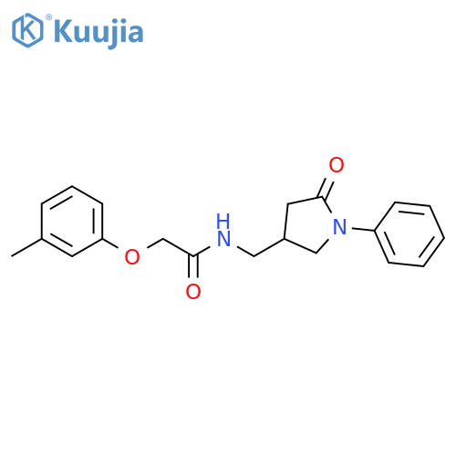 2-(3-methylphenoxy)-N-(5-oxo-1-phenylpyrrolidin-3-yl)methylacetamide structure