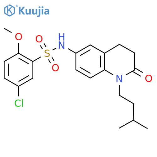 5-chloro-2-methoxy-N-1-(3-methylbutyl)-2-oxo-1,2,3,4-tetrahydroquinolin-6-ylbenzene-1-sulfonamide structure