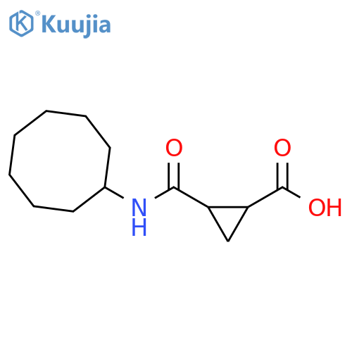 2-(cyclooctylcarbamoyl)cyclopropane-1-carboxylic acid structure