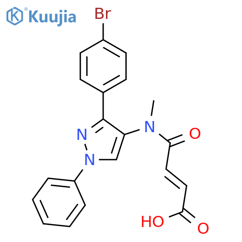(2E)-3-({3-(4-bromophenyl)-1-phenyl-1H-pyrazol-4-ylmethyl}carbamoyl)prop-2-enoic acid structure
