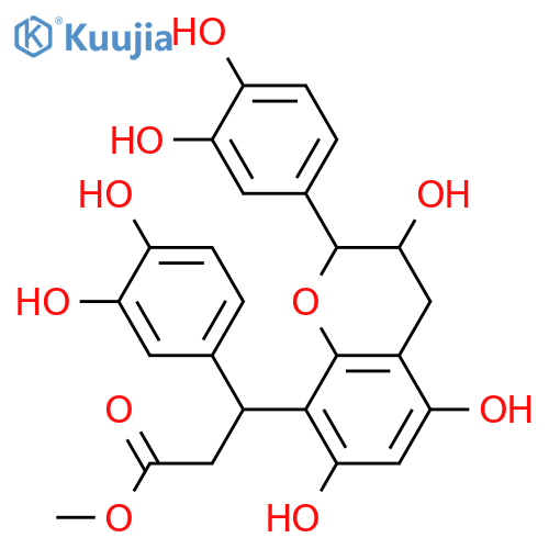 8-[1-(3,4-Dihydroxyphenyl)-2-(methoxycarbonyl)ethyl]-3,3',4',5,7-pentahydroxyflavan; (1''R,2R,3S)-form structure