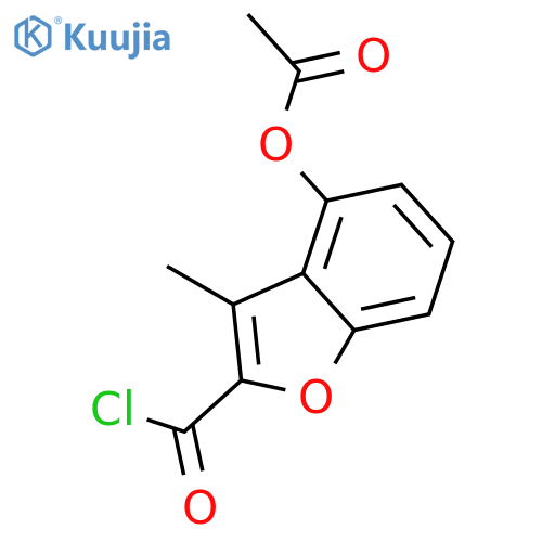 2-Benzofurancarbonyl chloride, 4-(acetyloxy)-3-methyl- structure