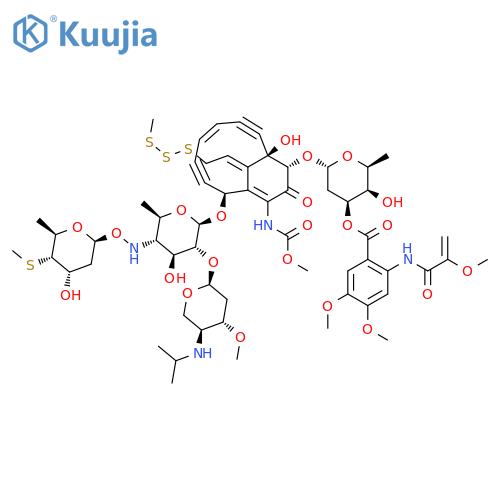 [(2R,3S,4R,6R)-3-hydroxy-6-[[(2S,5Z,9R,10S,13E)-9-hydroxy-2-[(2R,3R,4S,5S,6R)-4-hydroxy-5-[[(2S,4S,5S,6R)-4-hydroxy-6-methyl-5-methylsulfanyloxan-2-yl]oxyamino]-3-[(2S,4S,5S)-4-methoxy-5-(propan-2-ylamino)oxan-2-yl]oxy-6-methyloxan-2-yl]oxy-12-(methoxycarbonylamino)-13-[2-(methyltrisulfanyl)ethylidene]-11-oxo-10-bicyclo[7.3.1]trideca-1(12),5-dien-3,7-diynyl]oxy]-2-methyloxan-4-yl] 4,5-dimethoxy-2-(2-methoxyprop-2-enoylamino)benzoate structure
